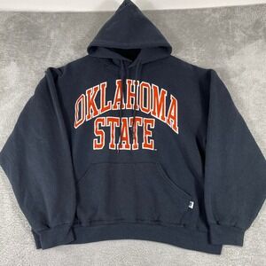 Vintage Russell Athletic Oklahoma State Hoodie Mens Large Sweatshirt Black